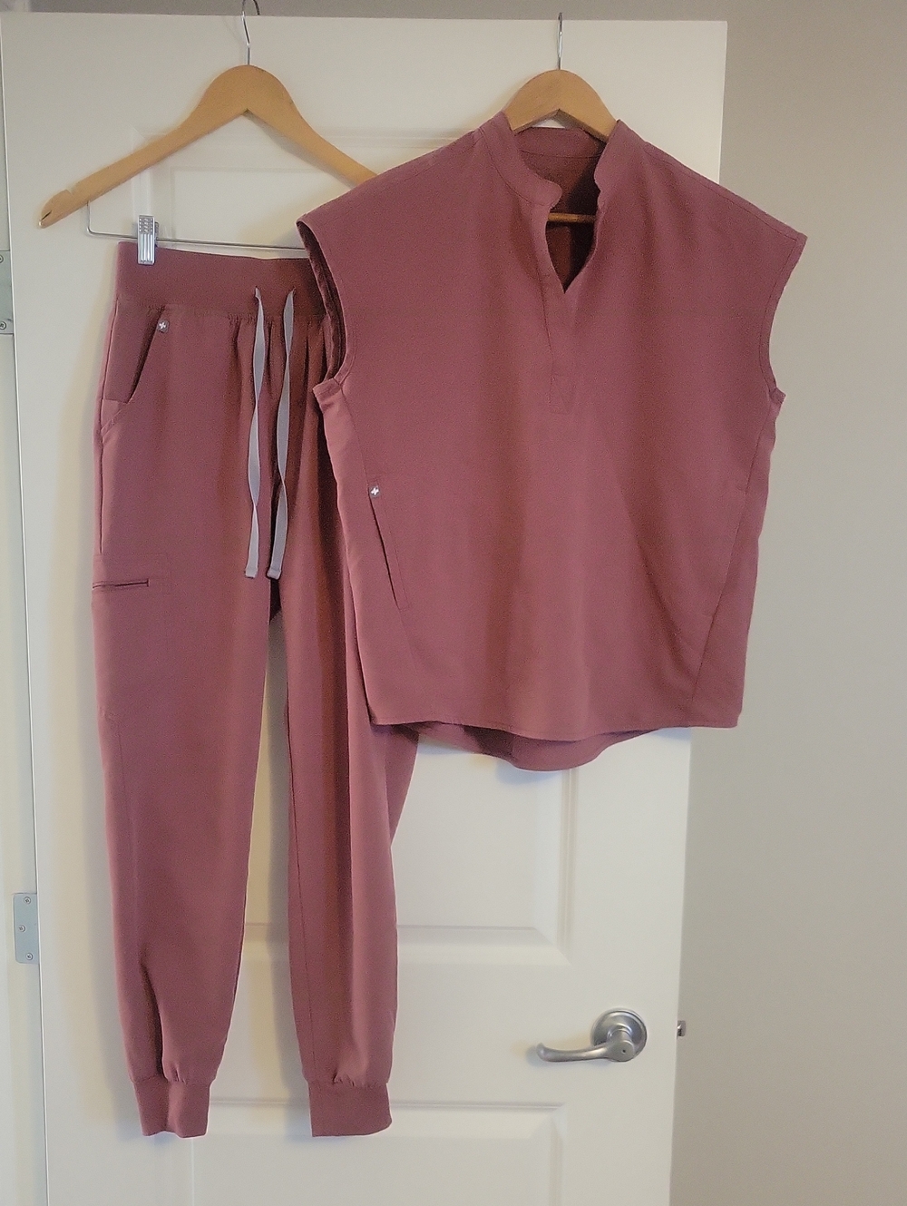 Figs Dusty Rose Zamora High Waisted Jogger And Rafaela Top